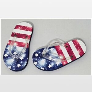 New Shoes Girls Flip Flops Kids Stars Patriotic USA American NWT